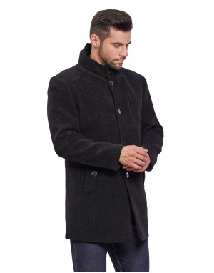 Men Regular Length Coat Dark Night Color